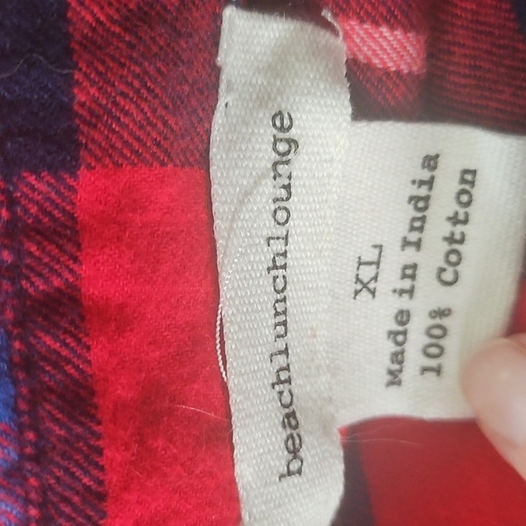 beachlunchlounge Red and Blue Plaid Hi-Low Button Down - Picture 8 of 10